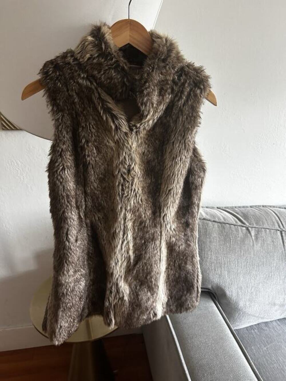 Bershka Faux Fur Vest Size M Boho